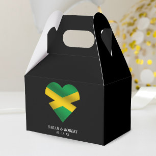 Jamaica Jamaican Flag Heart Wedding Favor Box