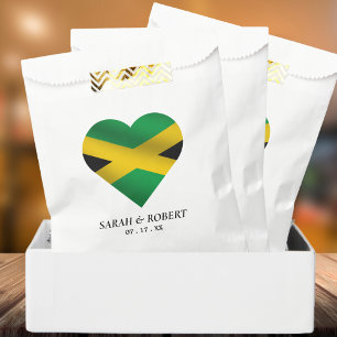 Jamaica Jamaican Flag Heart Wedding Favour Bag
