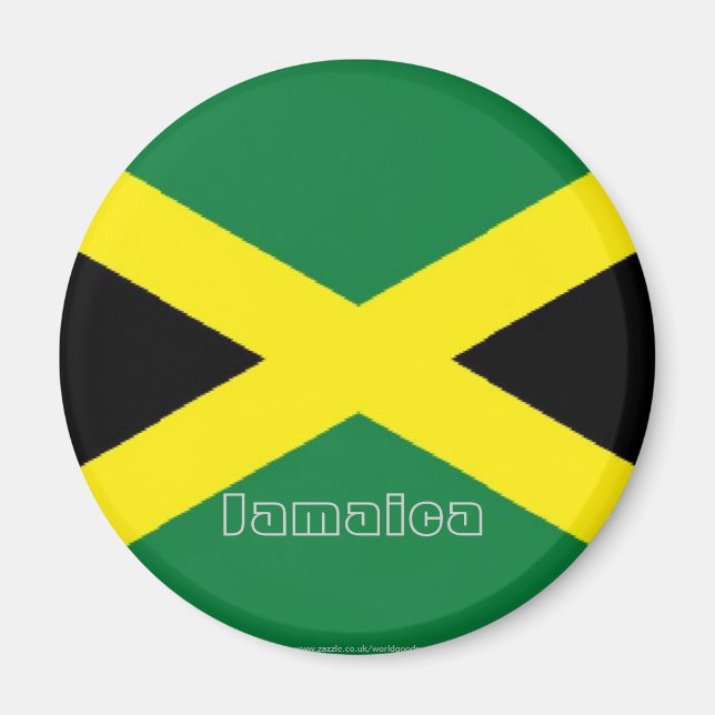 Jamaica jamaican flag souvenir fridge magnet (Front)