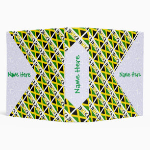 Jamaica Jamaican Flag Tiled Green Personalization Binder