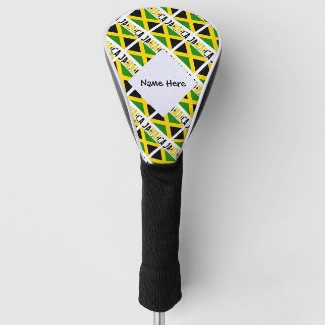 Jamaica Jamaican Flag Tiled Personalized  Golf Head Cover (Front)