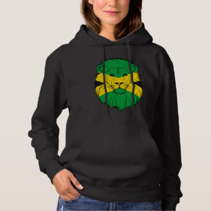Jamaica Lion Jamaican Flag Caribbean Holiday Regga Hoodie
