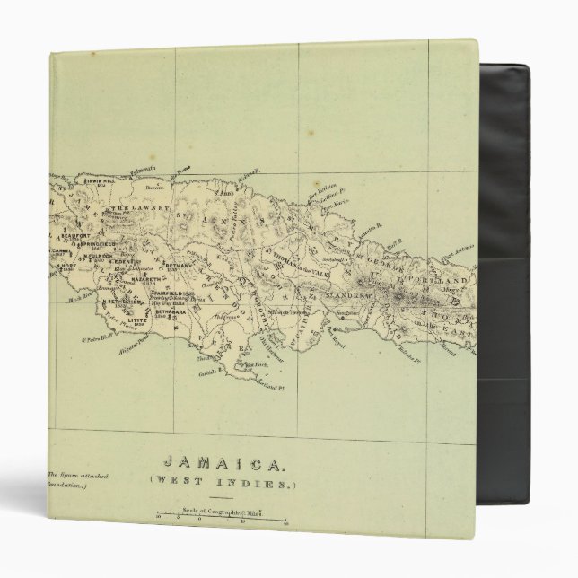 Jamaica Lithographed Map Binder (Front/Inside)