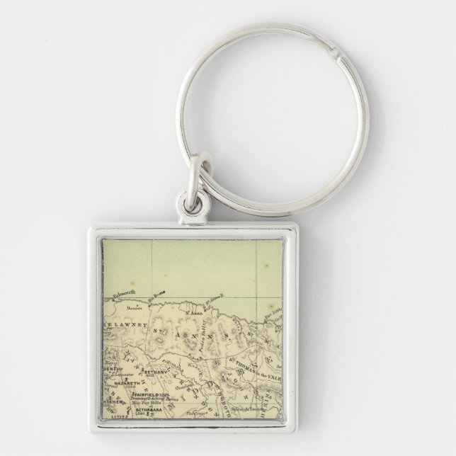 Jamaica Lithographed Map Keychain (Front)