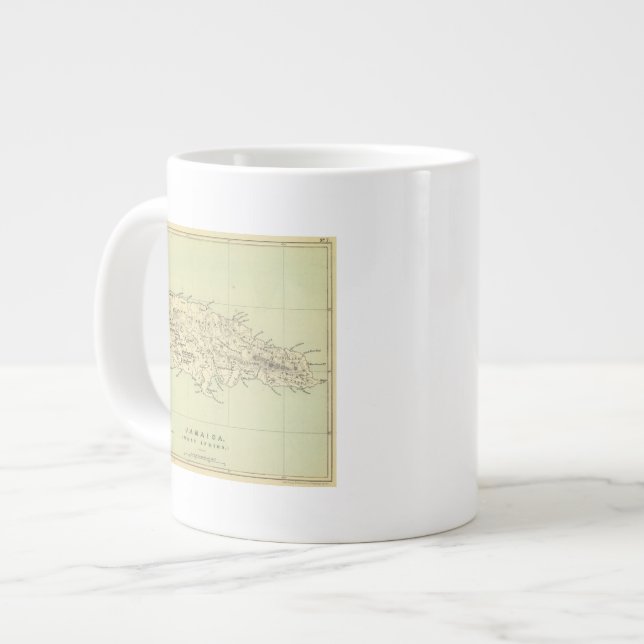 Jamaica Lithographed Map Large Coffee Mug (Front Left)