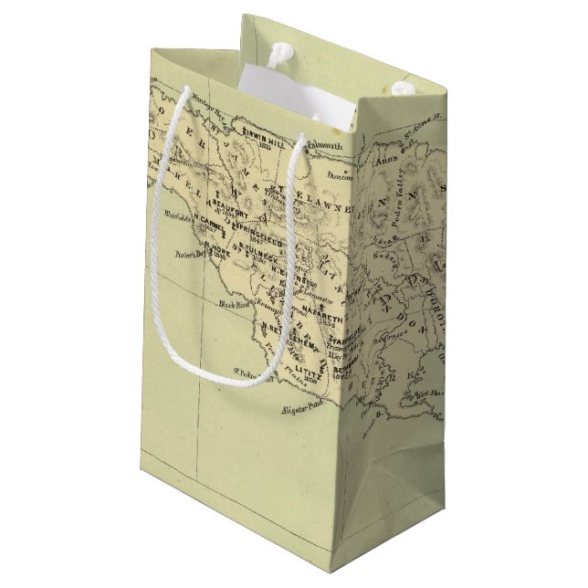 Jamaica Lithographed Map Small Gift Bag (Back Angled)