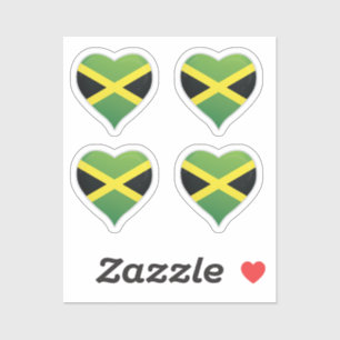 Jamaica love flag pride heart sticker