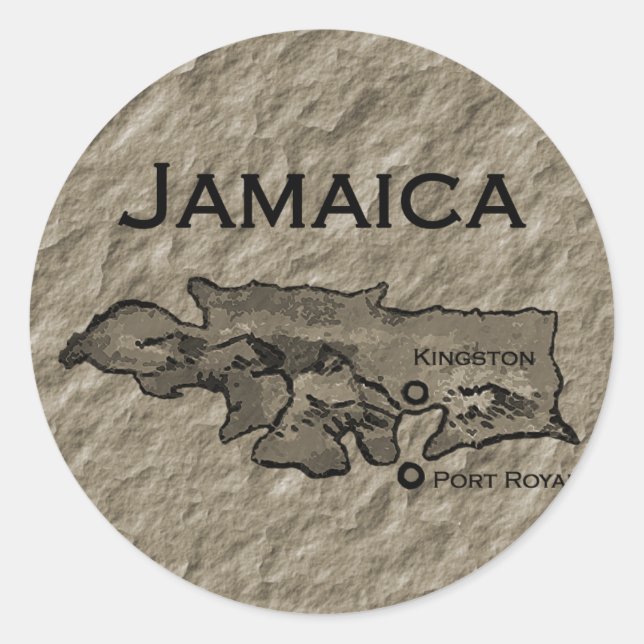 Jamaica Map (vintage) Classic Round Sticker (Front)
