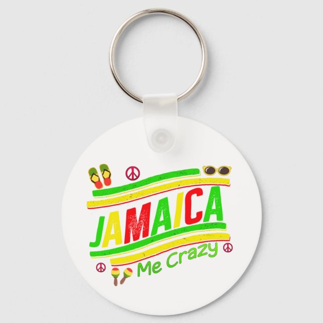 Jamaica Me Crazy Cruise Vacation Group Matching  Keychain (Front)