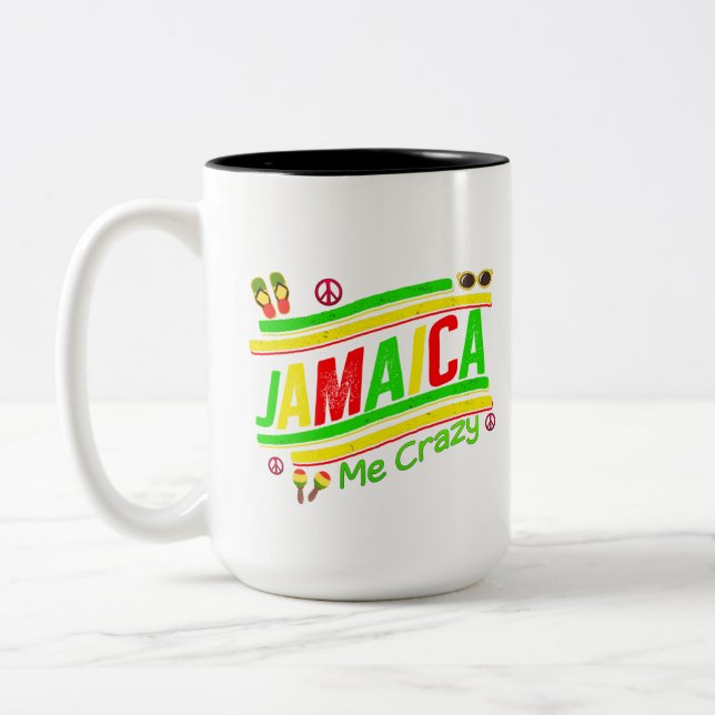 Jamaica Me Crazy Cruise Vacation Group Matching  Two-Tone Coffee Mug (Left)