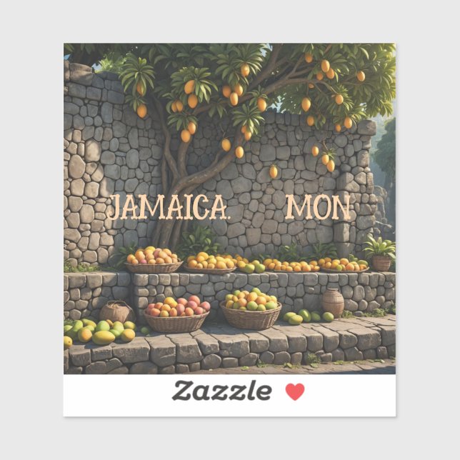 Jamaica Mon mango filled roadside market (Sheet)