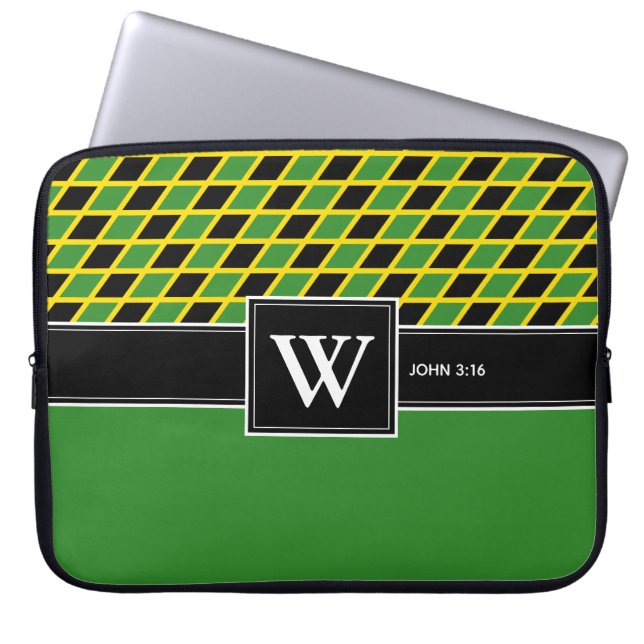 JAMAICA Monogram Christian Scripture laptop Laptop Sleeve (Front)