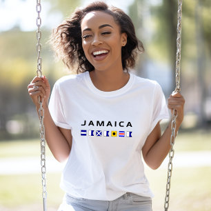 Jamaica Nautical Maritime Sailing Flags T-Shirt