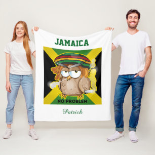 Jamaica No Problem Personalized Name Fleece Blanket