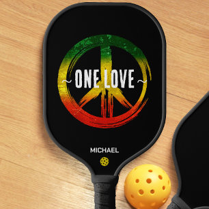 Jamaica One Love Rasta Colour Peace Symbol Jamaica Pickleball Paddle