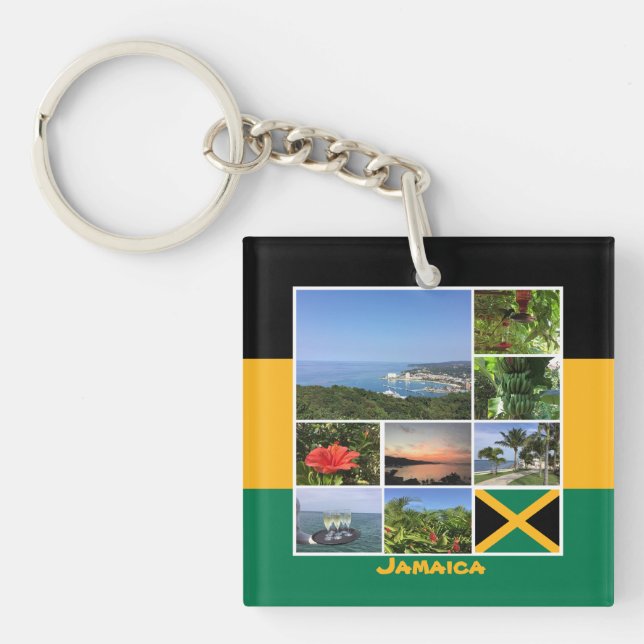 Jamaica Photo Collage Keychain (Front)