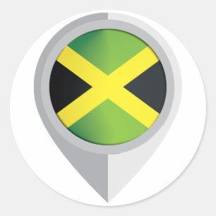 Jamaica Pin Location Flag Classic Round Sticker