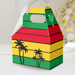 Jamaica Rasta Colours Island Palm Trees Jamaican Favor Box