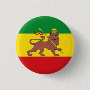 Jamaica Rasta Flag - hAILE sELASSIE I - Rasta Love 1 Inch Round Button