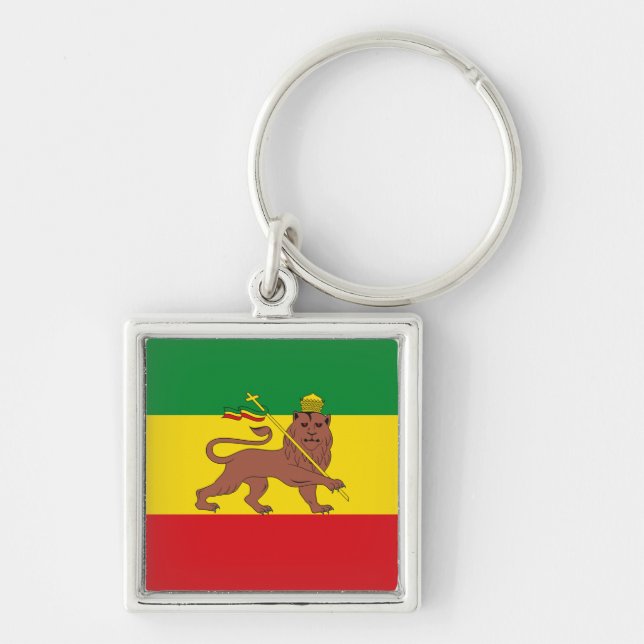 Jamaica Rasta Flag - hAILE sELASSIE I - Rasta Love Keychain (Front)