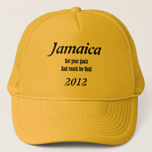 Jamaica reach for gold trucker hats