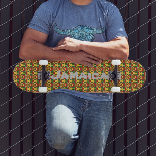 Jamaica Red Golden Green Skateboard (Outdoor 3)