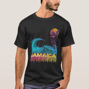 Jamaica  Retro 80s Style Vintage Vaporwave Surf T-Shirt