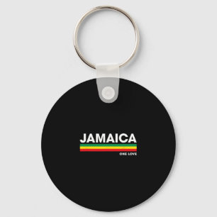 Jamaica Retro Reggae Color Bars Jamaican Vacation Keychain