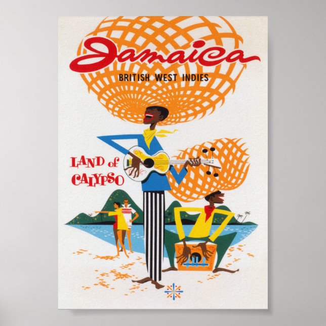 Jamaica Retro Vintage Travel Poster (Front)
