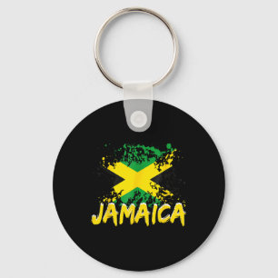Jamaica Retro Vintage Watercolors Sport Jamaican F Keychain
