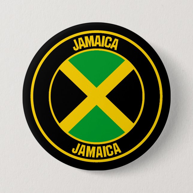 Jamaica Round Emblem 3 Inch Round Button (Front)