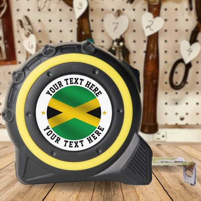 Jamaica Round Text Jamaican Flag 1 (Jamaica Round Text Jamaican Flag Tape Measure)