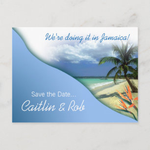 Jamaica Save The Date (caribbean sky) Announcement Postcard