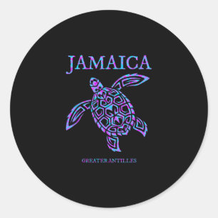Jamaica Sea Turtle Jamaican Womens Girls Vacation  Classic Round Sticker