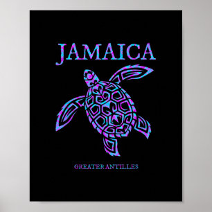 Jamaica Sea Turtle Jamaican Womens Girls Vacation  Poster