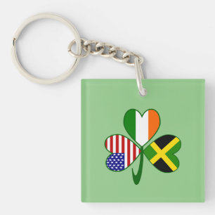 Jamaica Shamrock Keychain