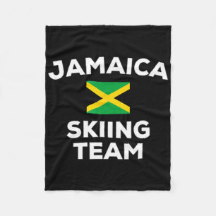 Jamaica Ski Skiing Team Jamaican Flag Fleece Blanket