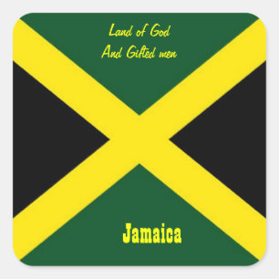 jamaica sticker-land of god and gifted men square sticker