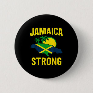 Jamaica Strong I Love Jamaican Flag Heart Women Me 2 Inch Round Button