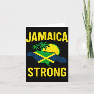 Jamaica Strong I Love Jamaican Flag Heart Women Me Card