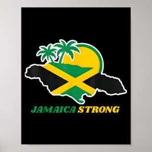 Jamaica Strong I Love Jamaican Flag Heart Women Me Poster