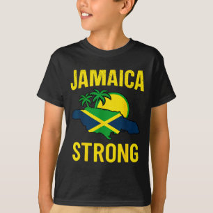 Jamaica Strong I Love Jamaican Flag Heart Women Me T-Shirt