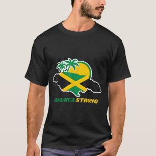 Jamaica Strong I Love Jamaican Flag Heart Women Me T-Shirt