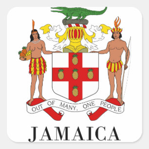 JAMAICA - symbol/coat of arms/flag/colours/emblem Square Sticker