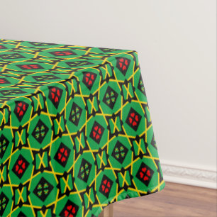 Jamaica Table Cloth, Hearts & Jamaica Flag Tablecloth