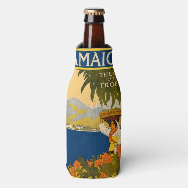 Jamaica, the gem of the tropics bottle cooler (Bottle Front)