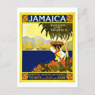Jamaica, The Gem of the Tropics, Vintage Style Postcard