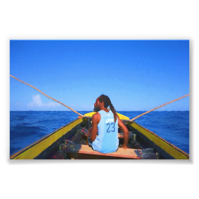 Jamaica traditional fisherman photo print (Front)