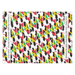 JAMAICA TRINIDAD Blessed Nation Dual Heritage Tablecloth