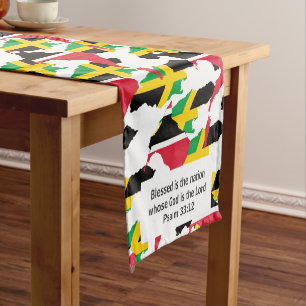 JAMAICA TRINIDAD Dual Heritage Christian Scripture Short Table Runner